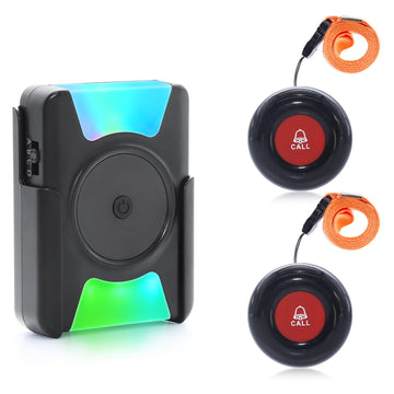 CallToU Caregiver Pager Wireless Call Button Nurse Alert System for Elderly/Patients/Disabled at Home 1 Portable Receiver 2 Emergency Transmitter CallToU
